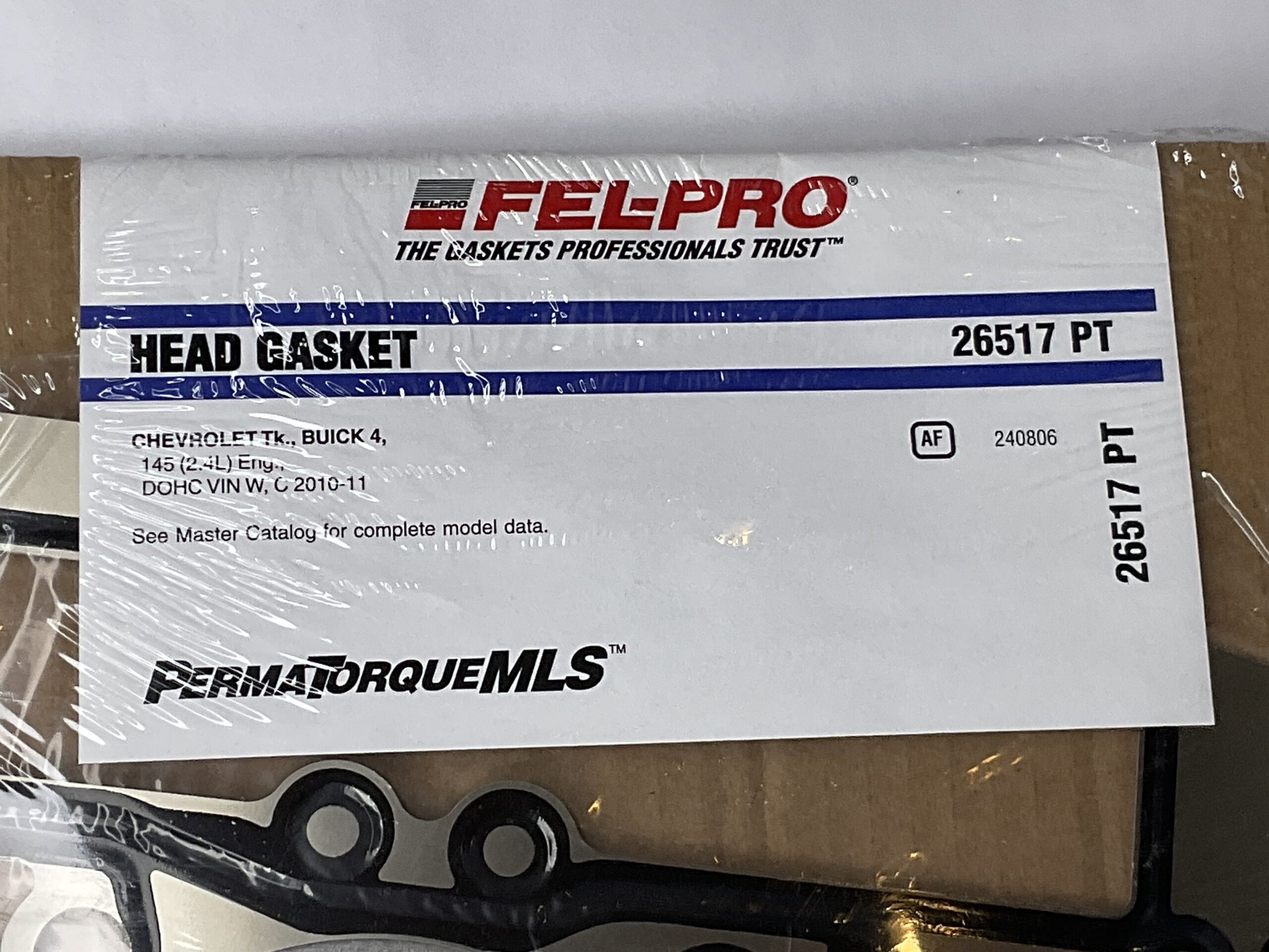 FEL-PRO 26517 PT Chevrolet., Buick 4 2.4L DOHC 2010-11 Head Gasket “New, Stock No: 335”