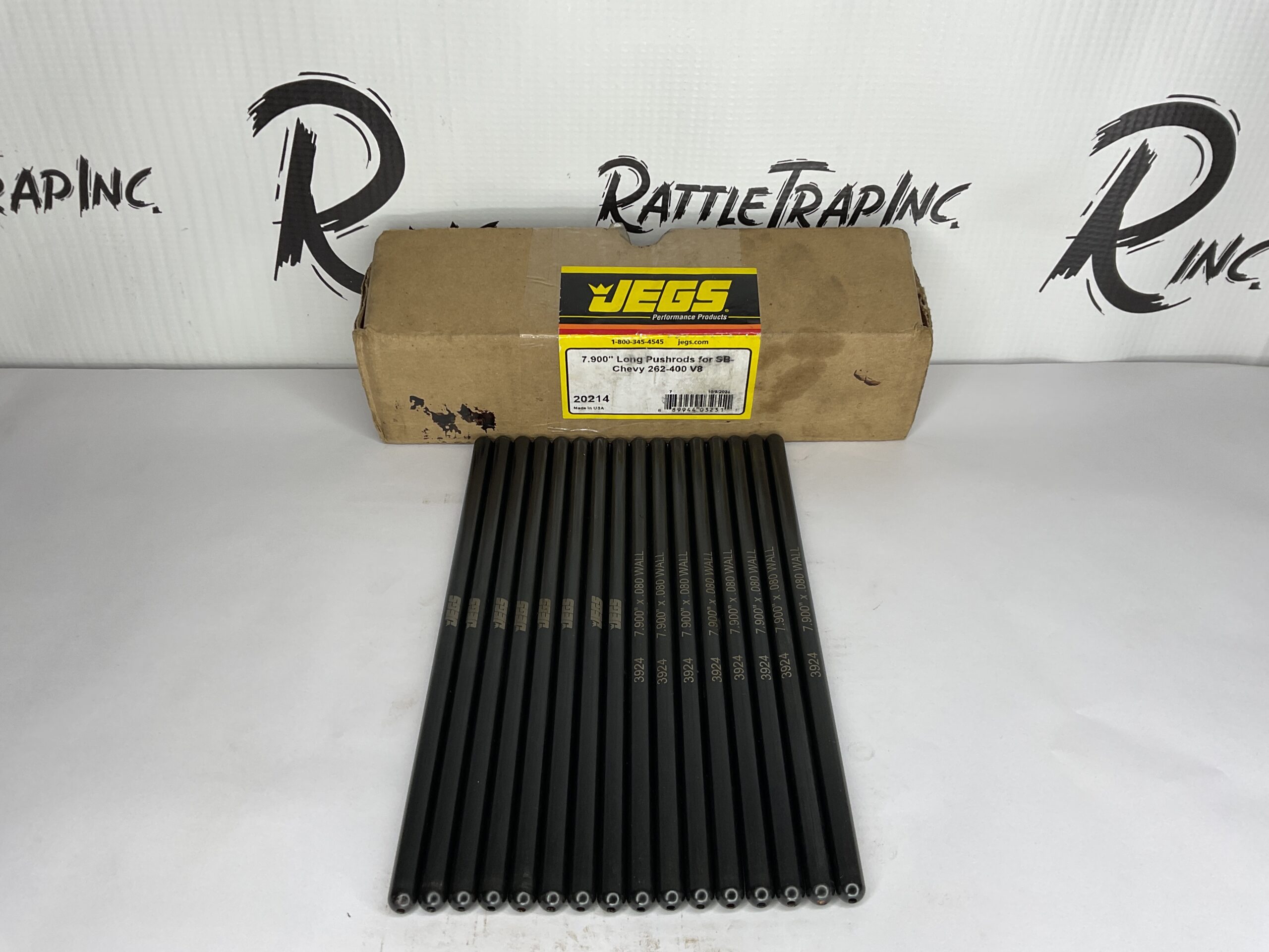 Jeg’s Chromoly steel 5/16 diameter 7.900in Long Pushrods for SB-Chevy 262-400 V8 “New Open Box, Stock No: 361”