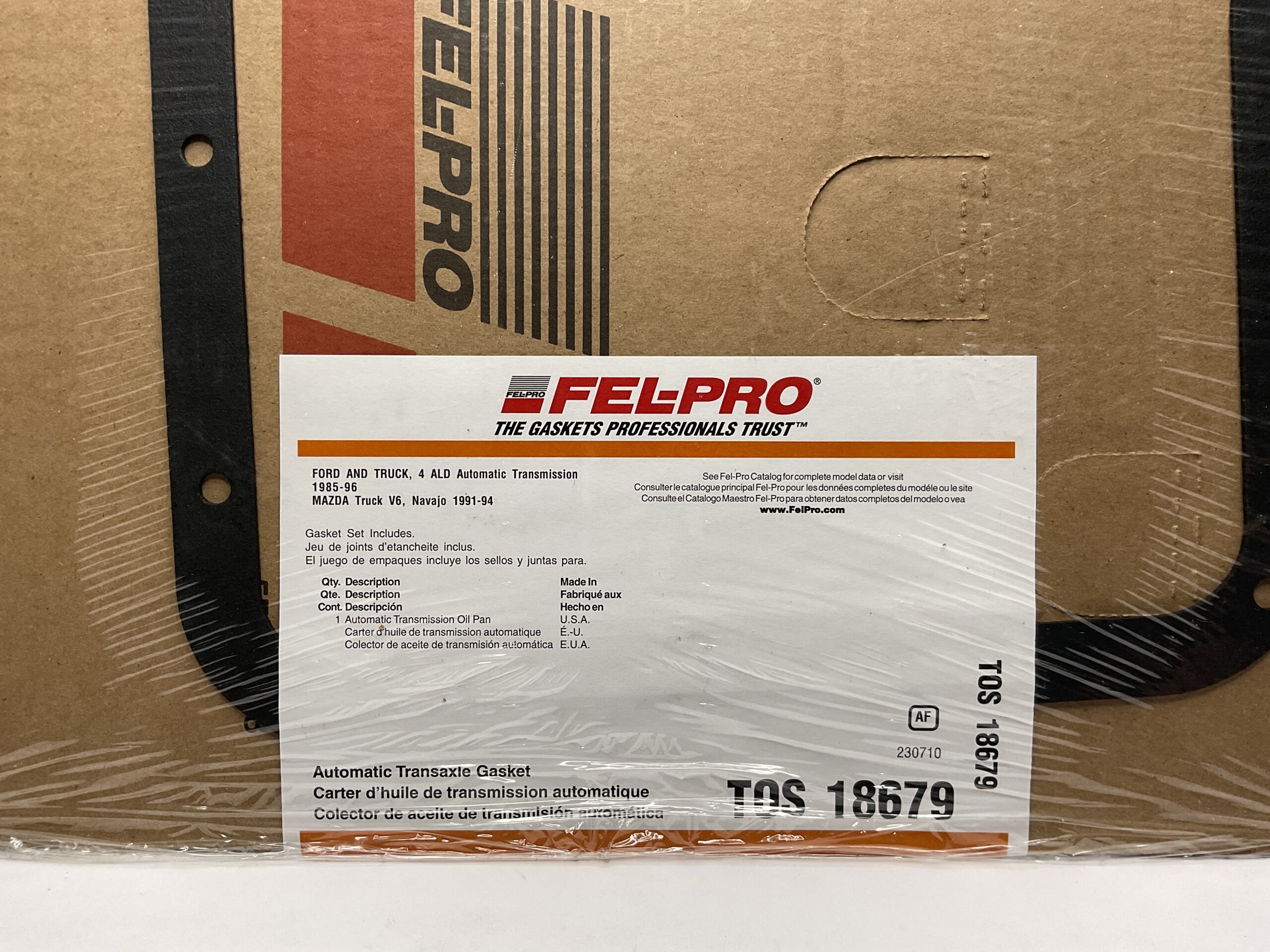 Fel-Pro Automatic Transmission Pan Gasket Ford/Mazda Part No: TOS 18679 “New, Stock No: 499”