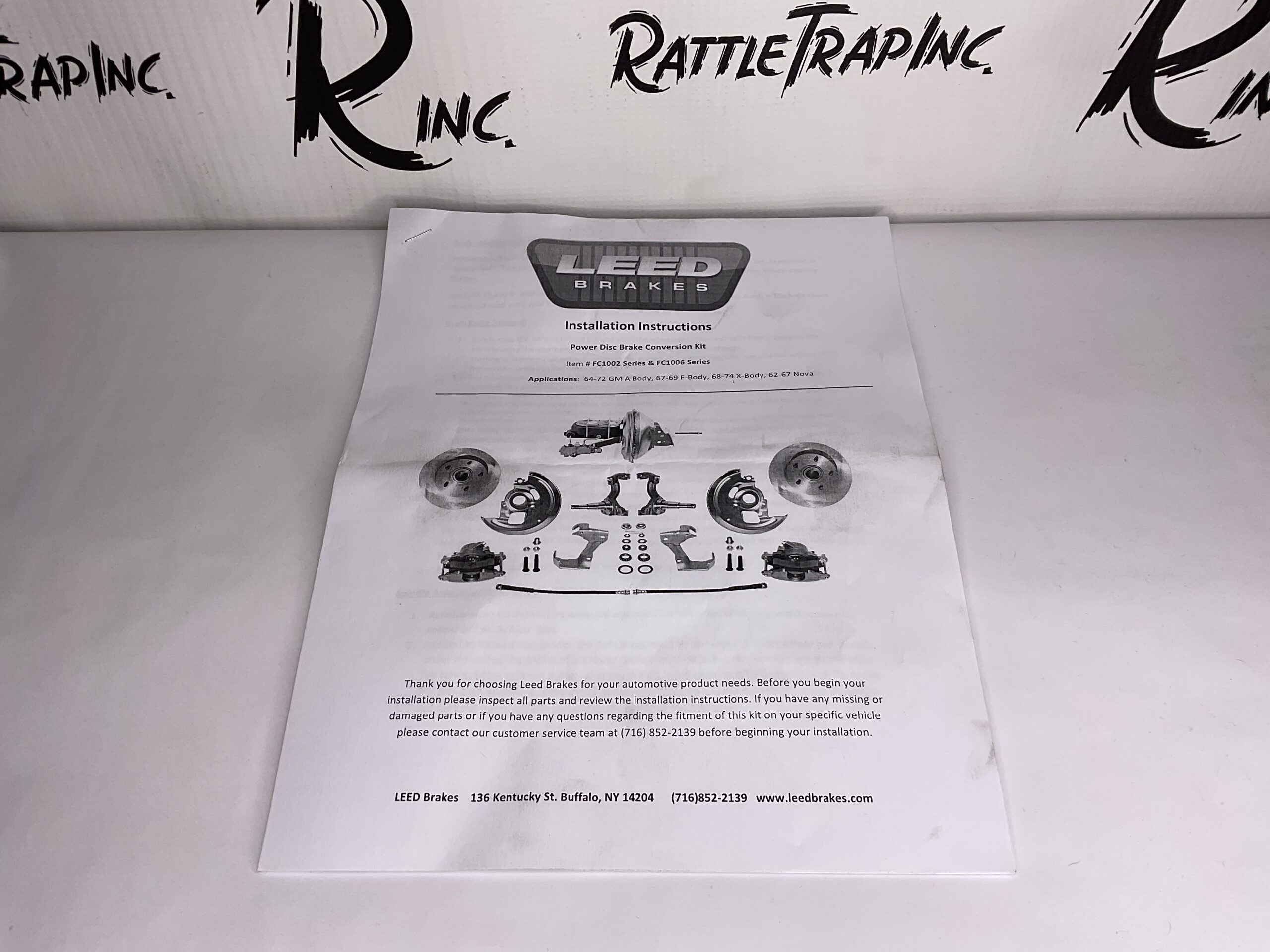 LEED Brakes Power Disk Brake Conversation Kit Part No: FC1002 “New Open Box Incomplete, Stock No: 532”