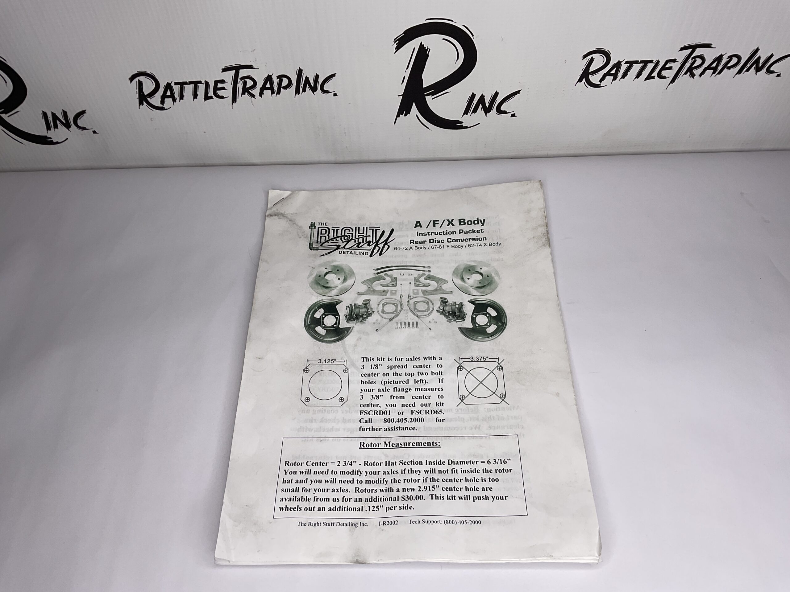 The Right Stuff Rear Disc Brake Conversation Kit Part No: AFXRD01Z “New Open Box Incomplete Kit, Stock No: 534”