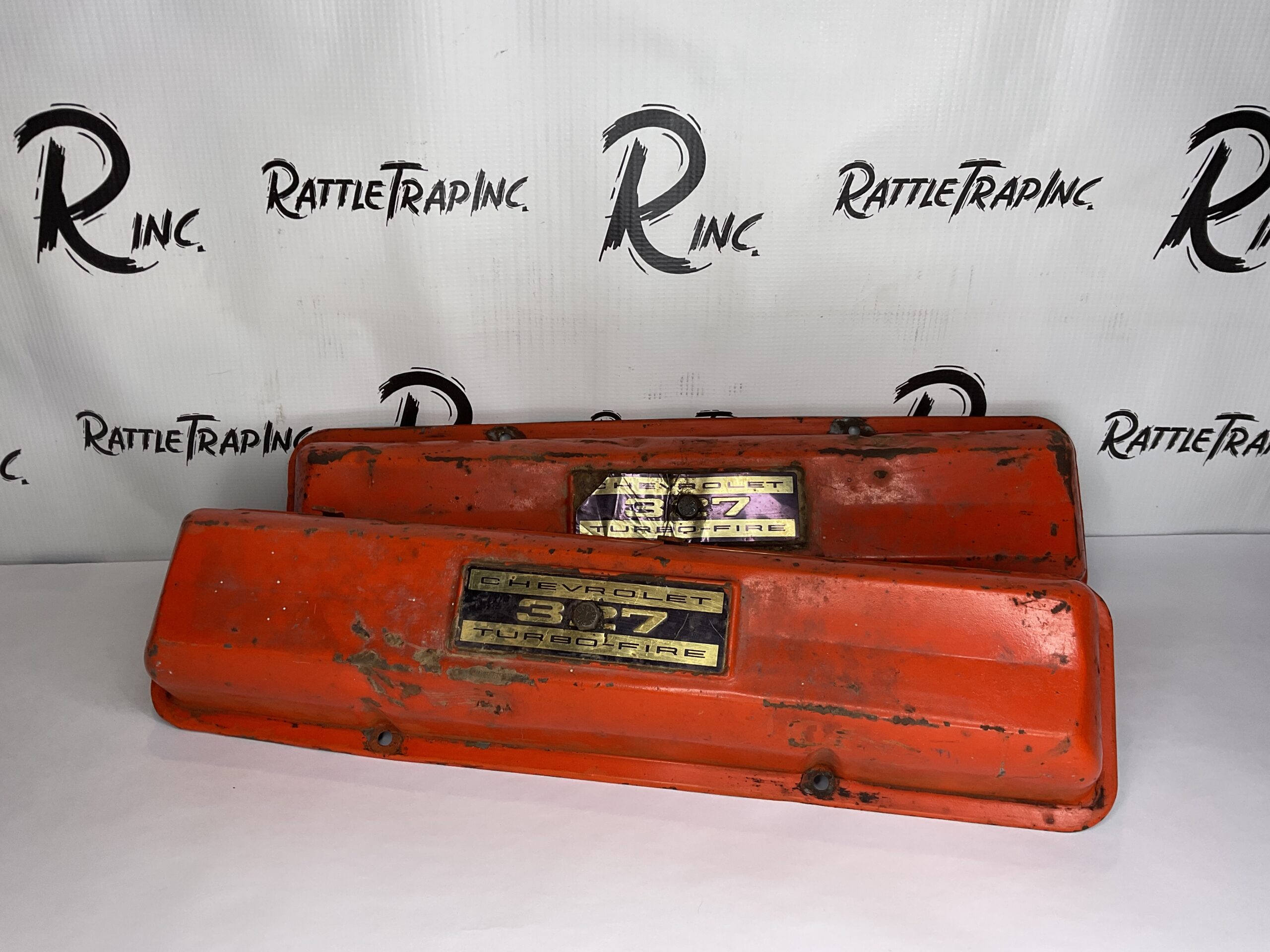 1963-1966 Chevrolet 327 V8 Turbo-Fire Valve Covers Impala Belair Corvette 63-66 “Used, Stock No: 0538”