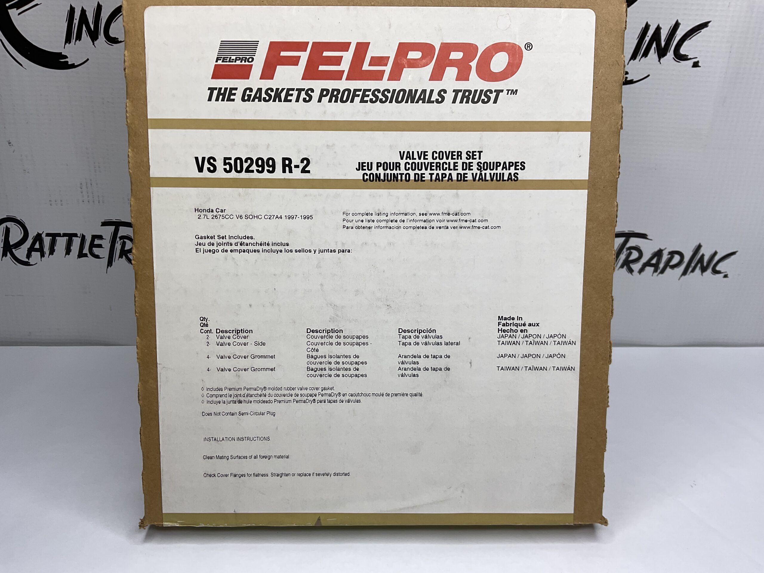 Fel-Pro Valve Cover Gaskets Honda 2.7L Part No: VS 50299 R “New, Stock No: 577”