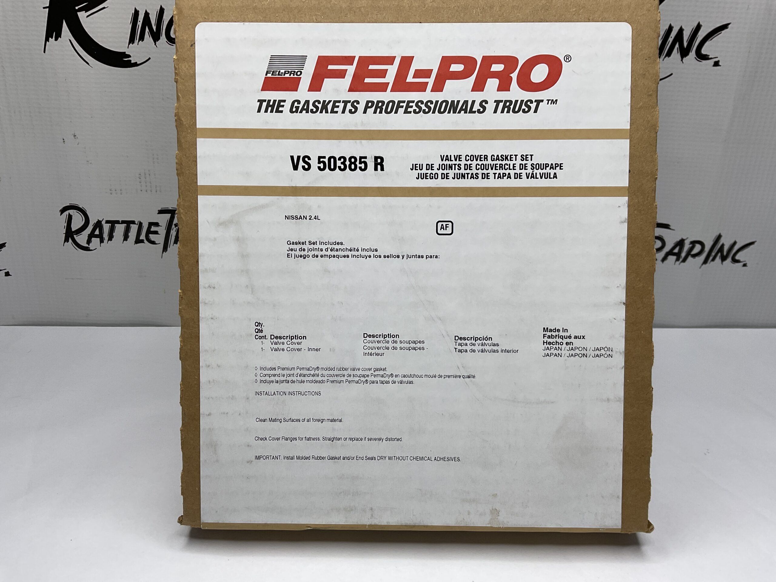 Fel-Pro Valve Cover Gasket Nissan 2.4L Part No: VS 50385 R “New, Stock No: 578”
