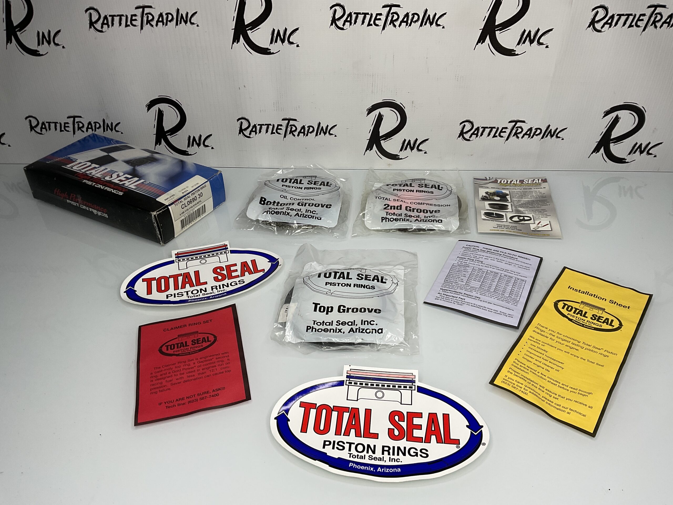 TOTAL SEAL PISTON RING SET 4.155 CLAIMER Part No: CL0690 30 (NOS Open Box, Stock No: 0822)