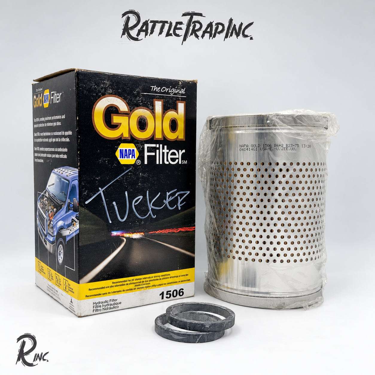 NAPA Gold 1506 Hydraulic Cartridge Filter Element with Two Sealing Rings (New, Stock No: 1032-B07)