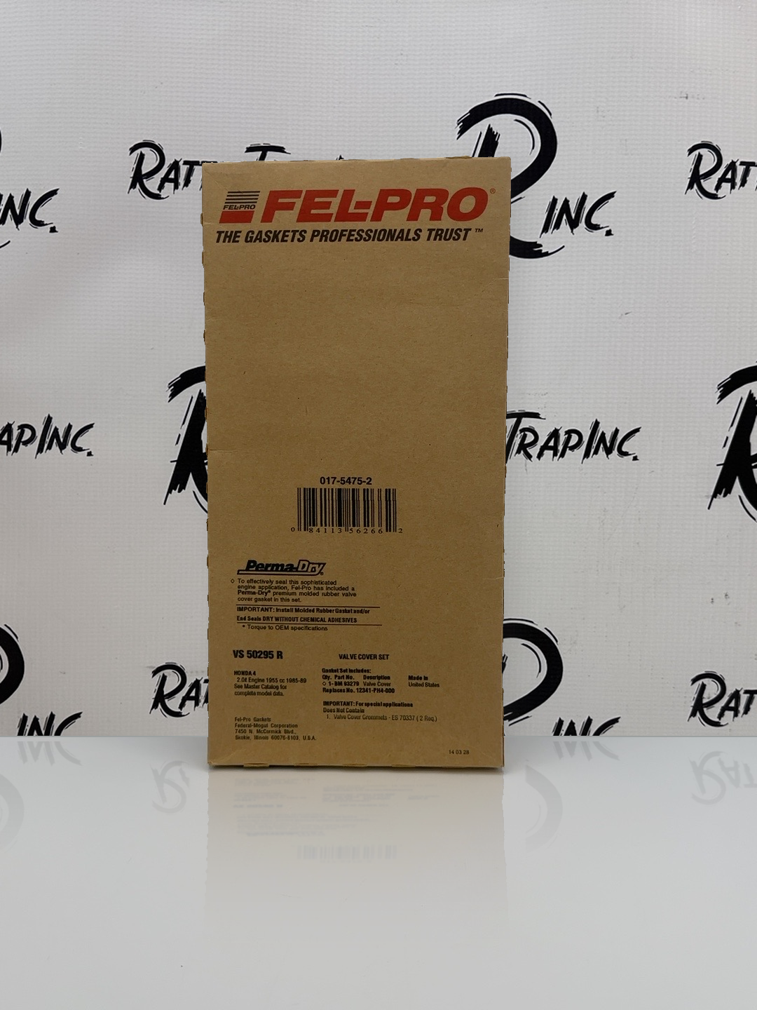Fel-Pro Valve Cover Gasket Set Honda 2.0L Part No: VS 50295 R (New, Stock No: 0964)