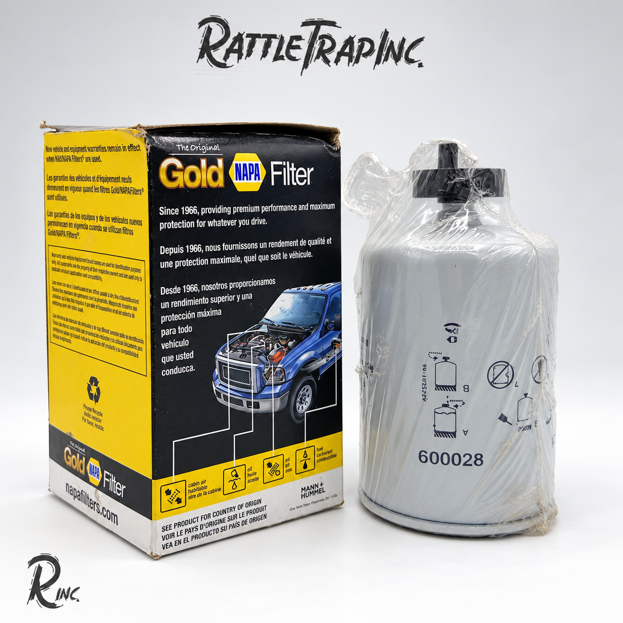 NAPA Gold 600028 Diesel Fuel Water Separator Spin-On Filter with Drain (New, Stock No: 1030-B07)