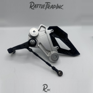 2025 CFMOTO Ibex 450 OEM Left Rider Footpeg Bracket & Shifter Assembly (Used, Stock No: 0998-B04)